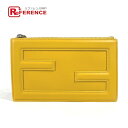 FENDI フェンディ 7N0114 カバン ロゴ FFロゴ ポーチバケット ポーチ クラッチバッグ レザー レディース イエロー 【中古】