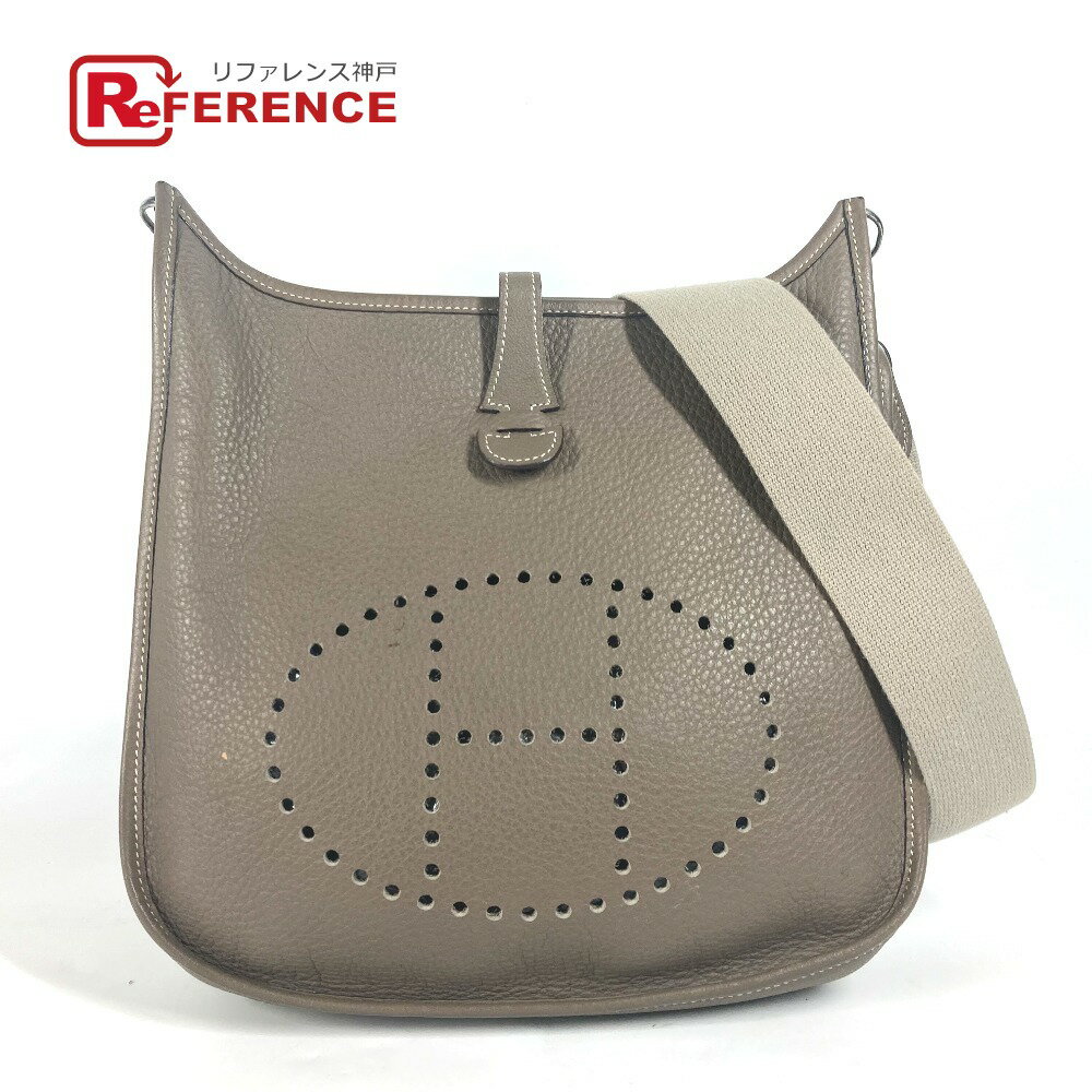 HERMES エルメス パンチングHロゴ エブリンPM 2 斜め掛け カバン ショルダーバッグ トリヨンクレマンス ユニセックス エトゥープ グレー 【中古】のサムネイル