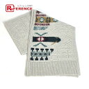 HERMES エルメス 2023秋冬コレクション クルール・アン・クール マフラー マフラー ウール /カシミヤ メンズ ライトグレー系 【中古】
