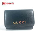GUCCI グッチ 790100 ロゴ スクリプト ウォレット コンパクトウォレット ミニウォレット 3つ折り財布 レザー レディース ブラック 未使用 【中古】(4)