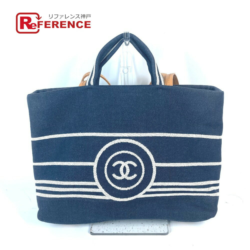 CHANEL シャネル A92240 デニム CC ココマーク 2WAY トートバッグ 肩掛け ハンドバッグ ショルダーバッグ デニム /レザー レディース ブルー 【中古】