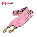 VERSACE ヴェルサーチ ロゴ ショルダーストラップ キャンバス/レザー レディース ピンク 未使用 【中古】