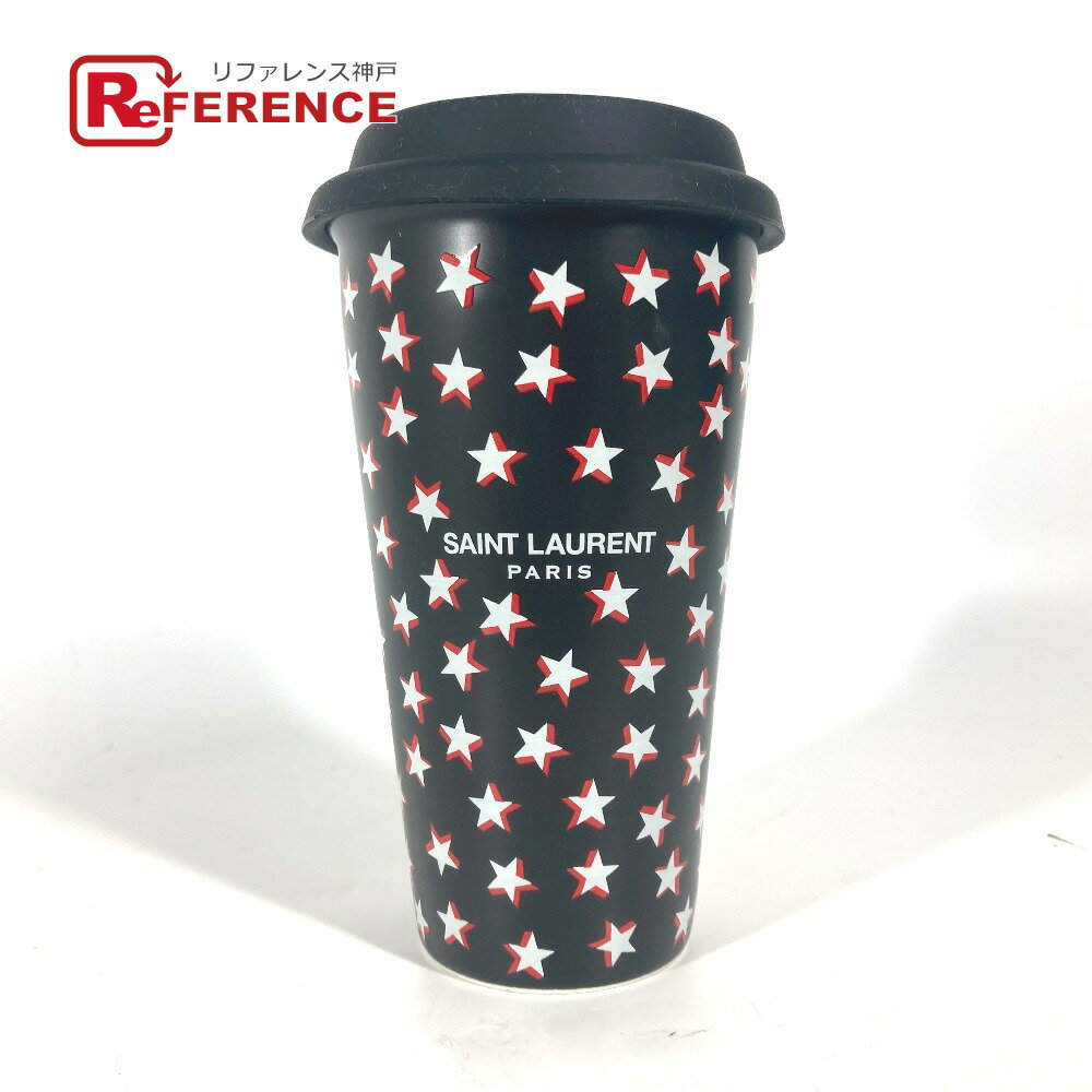 SAINT LAURENT PARIS サンローランパリ 692534 コップ カップ ロゴ スター 蓋付き ウォーターボトル 水筒 インテリア タンブラー 陶器 レディース ブラック 未使用 【中古】のサムネイル