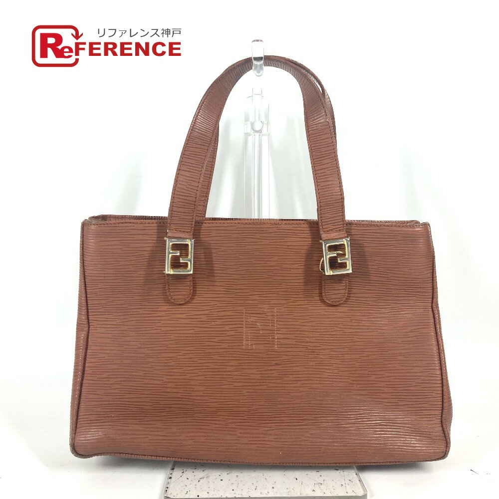 FENDI フェンディ ヴィンテージ FFロゴ カバン トートバッグ 肩掛け ショルダーバッグ ハンドバッグ レザー レディース ブラウン 【中古】(4)