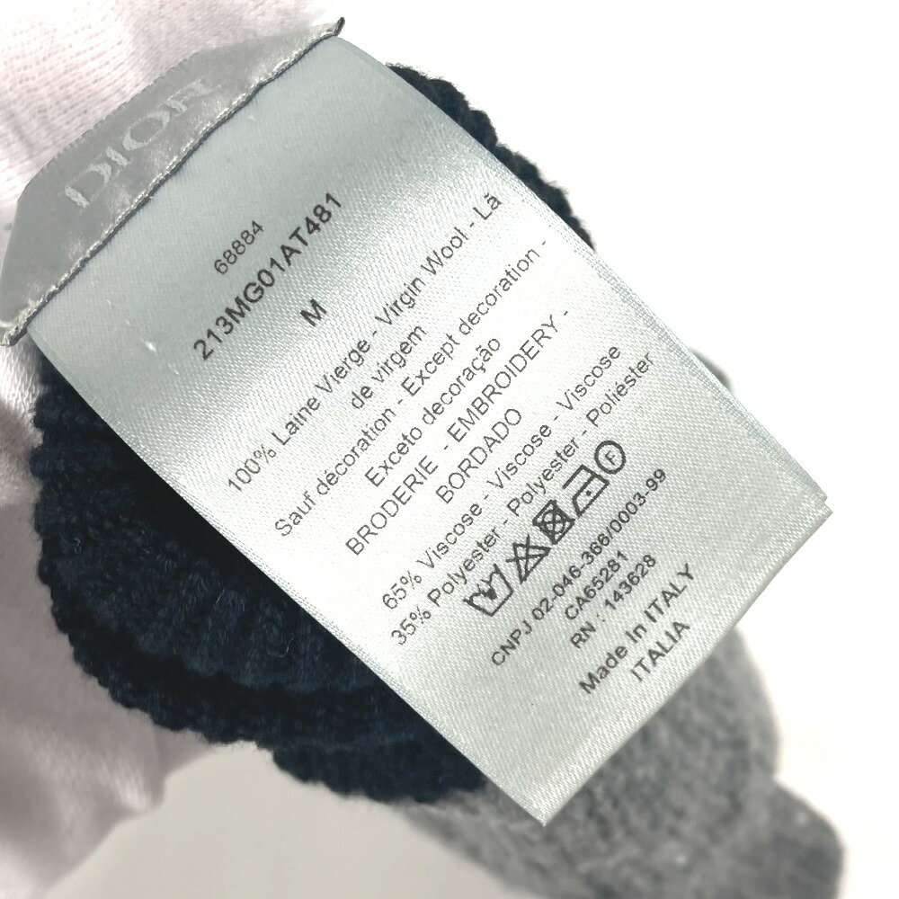 Dior ディオール 213MG01AT481 バイカラー CDロゴ グローブ アクセサリー 手袋 ウール メンズ グレー 【中古】
