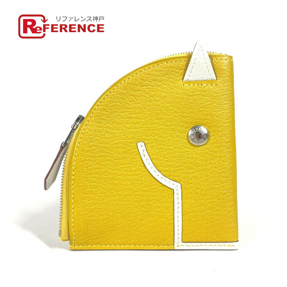 HERMES エルメス 馬 シュバル パドック 財布 小銭入れ コインケース レザー ユニセックス イエロー 未使用 【中古】のサムネイル