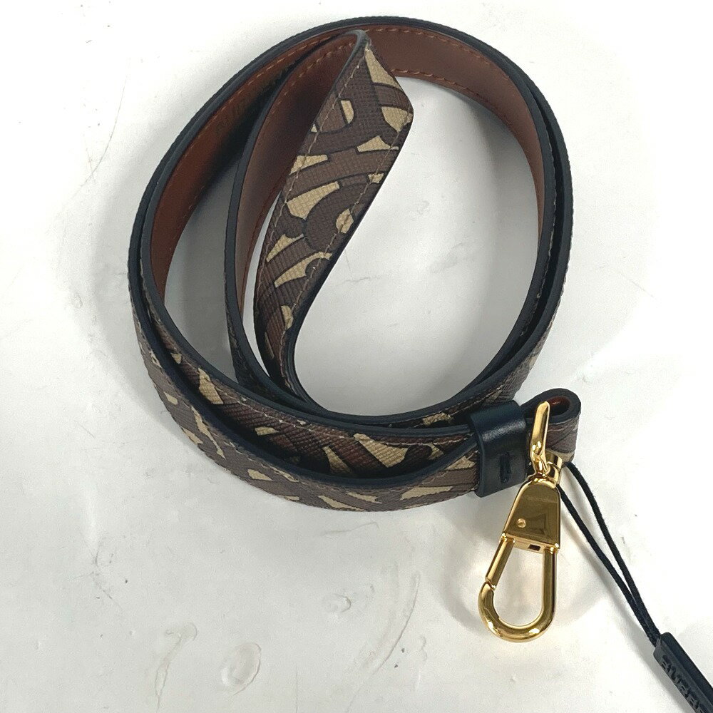 BURBERRY バーバリー 8025468 TBロゴ ネックストラップ アクセサリー ストラップ レザー ユニセックス ブラウン 未使用 【中古】