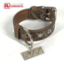 FENDI フェンディ 8AC016 ズッカ ドッグカラー 犬 ペット アクセサリー ワンちゃん 首輪 レザー ユニセックス ブラウン 【中古】