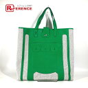 HERMES エルメス ショルダーバッグ 縦型 プティアッシュムッシューB カバン トートバッグ トワルアッシュ /レザー ユニセックス グリーン 新品同様 【...
