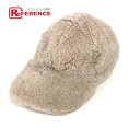 MAX MARA マックスマーラ ファー モコモコ テディ teddy 帽子 キャップ帽 ベースボール キャップ ウール /シルク レディース ベージュ 【中古】