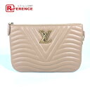LOUIS VUITTON ルイヴィトン M68478 ニューウエーブ ポシェットジップ カバン ポーチ ストラップ付 クラッチバッグ レザー レディース ベー...