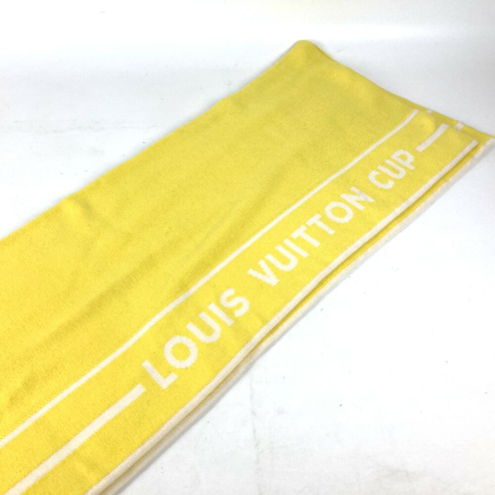 LOUIS VUITTON ルイヴィトン LVCUP ルイヴィトンカップ ロゴ マフラー コットン /カシミヤ ユニセックス イエロー 【中古】