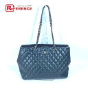 CHANEL シャネル A91046 CC ココマーク マトラッセ キルティング トートバッグ 肩掛け カバン ショルダーバッグ ラムスキン ユニセックス ブラ...