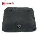 PRADA プラダ 三角プレート セカンドバッグ クラッチバック バック クラッチバッグ ナイロン レディース ブラック 【中古】
