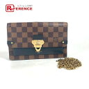 LOUIS VUITTON ルイヴィトン N60221 ダミエ ポルトフォイユ・ヴァヴァン チェーン チェーンウォレット ショルダーバッグ 斜め掛け 長財布 ダミエキャンバス レディース ノワール ブラウン 【中古】(4)