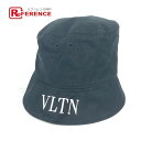 VALENTINO ヴァレンティノ WY2HGA11MEX バイカラー ロゴ ハット帽 帽子 バケットハット ボブハット ハット コットン ユニセックス ブラッ...
