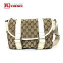 GUCCI グッチ 145858 GG カバン フラップ 斜め掛け ショルダーバッグ GGキャンバス/レザー ユニセックス ベージュ 【中古】