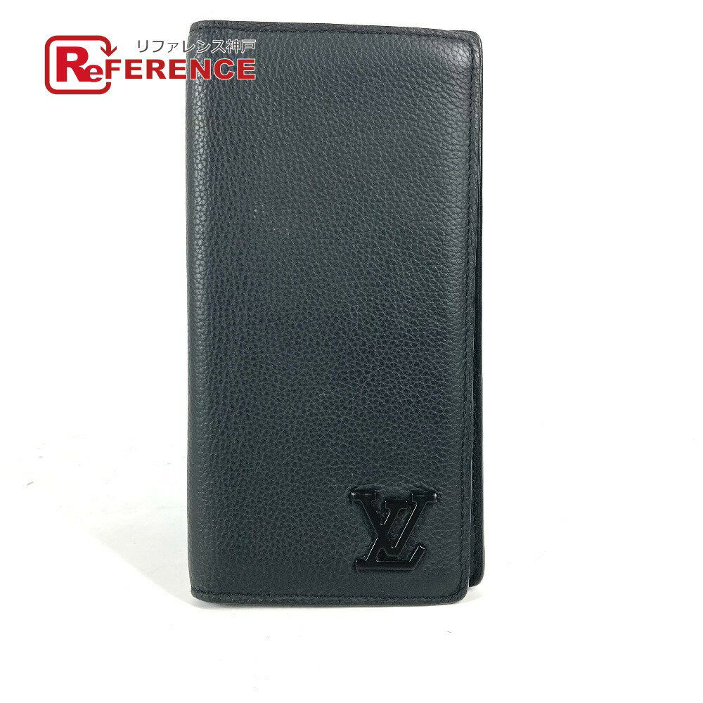 樂天商城 - LOUIS VUITTON ルイヴィトン M69980 LV アエログラム ポルトフォイユ・ブラザ NM 2つ折り 長財布 グレインレザー ユニセックス ブラック 【中古】