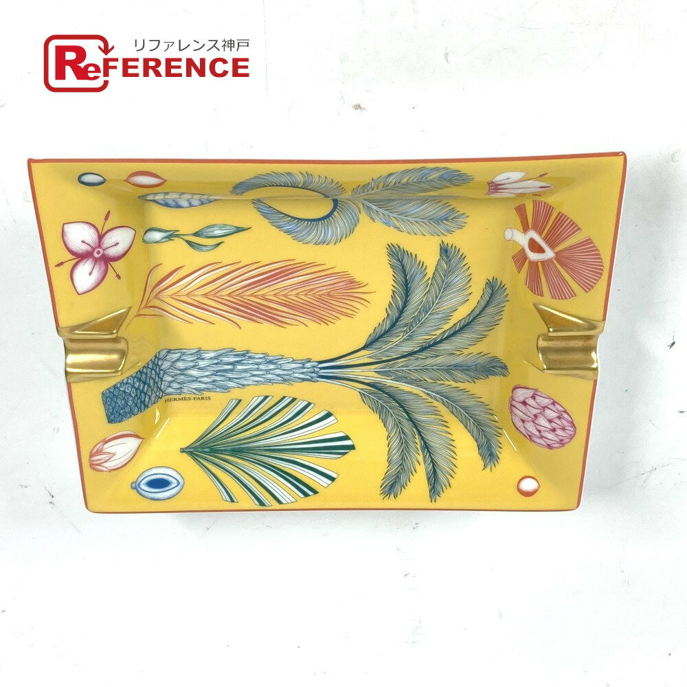 HERMES エルメス インデックス・パルマルム 灰皿 アッシュトレイ 灰皿 陶器 レディース イエロー 未使用 【中古】