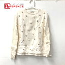 PINKO ピンコ トレーナー アパレル トップス 裏起毛 ビジュー フェイクパール ラウンドネック セーター コットン レディース ホワイト 【中古】