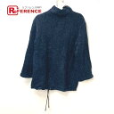 GIANFRANCO FERRE ジャンフランコ・フェレ アパレル ニット スタンドカラー トップス ラメ セーター ウール レディース ネイビー 【中古】