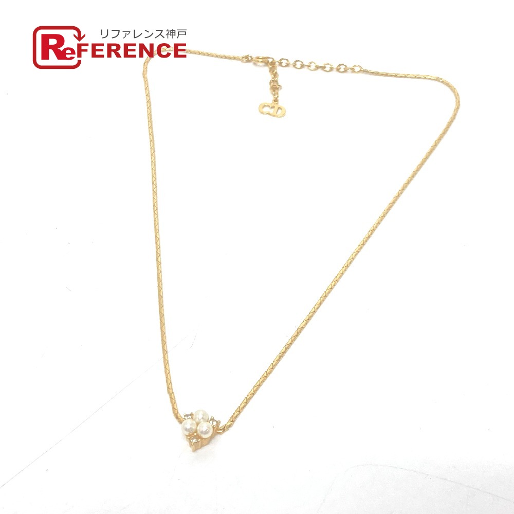 Dior ディオール 3Pパール チェーン アクセサリー ネックレス ネックレス メタル レディース ゴールド 【中古】