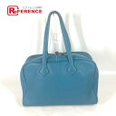 HERMES エルメス ヴィクトリア35 肩掛け トートバッグ カバン ボストンバック ショルダーバッグ トリヨンクレマンス ユニセックス ブルージーン ブルー...