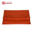 HERMES エルメス フラップ ポーチ プリプラ 2つ折り クラッチバッグ スイフト ユニセックス オレンジ 未使用 【中古】