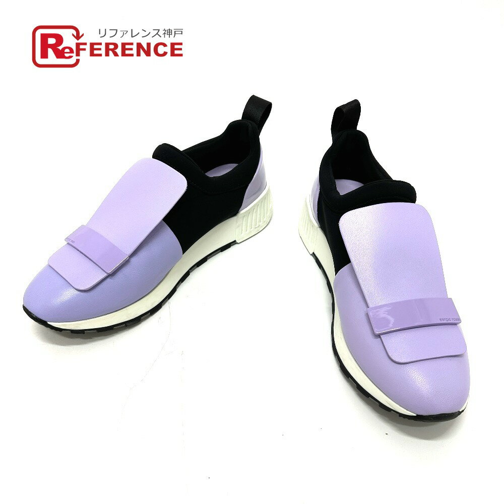 Sergio Rossi セルジオロッシ A80840 SR1 RUNNING スリッポン 靴 アパレル靴 スニーカー レザー レディース パープル 新品同様 【中古】