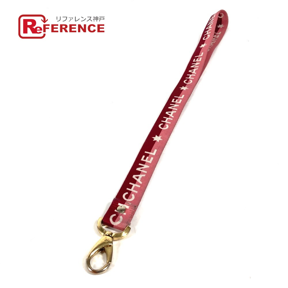 CHANEL シャネル 01P ロゴ ネックストラップ アクセサリー ストラップ キャンバス レディース ピンク 【中古】