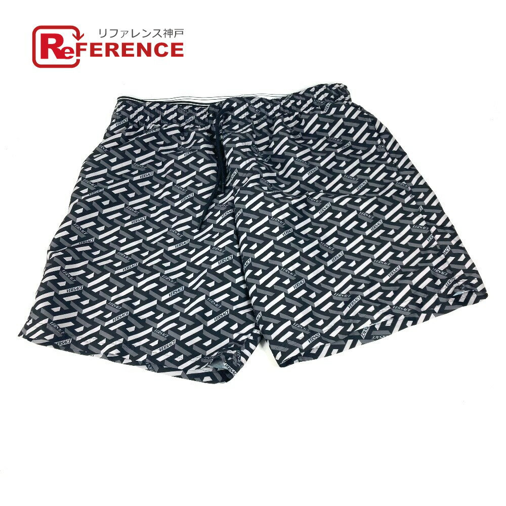 VERSACE ヴェルサーチ ロゴ グレカ スィムウェア メンズ水着 パンツ ボトムス アパレル 水着 ナイロン メンズ グレー 【中古】