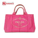 PRADA プラダ 1BG642 カナパ ロゴ M カバン ハンドバッグ トートバッグ キャンバス レディース ピンク 【中古】