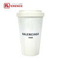 BALENCIAGA バレンシアガ 666275 コップ カップ 蓋付き 食器 インテリア ロゴ タンブラー 陶器 ユニセックス ホワイト 未使用 【中古】