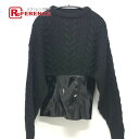 DOLCE&GABBANA ドルチェアンドガッバーナ ケーブル編み エナメル 長袖 セーター ニット ニット長袖 セーター ウール レディース ブラック 新品同...