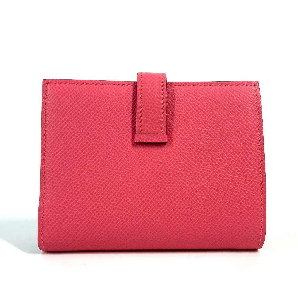HERMES エルメス ベアンコンパクト ミディアムウォレット 2つ折り財布 エプソン レディース ローズアザレ ピンク 未使用 【中古】