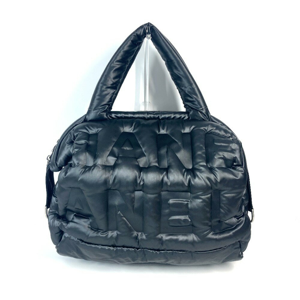 CHANEL シャネル coconeige ココネージュ ロゴ ミニボストンバッグ カバン 斜め掛け 2WAYバッグ ショルダーバッグ ショルダーバッグ ナイロン レディース ブラック 【中古】