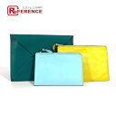 HERMES エルメス エンベロープ トリオ クラッチバッグ ポーチ コインケース 財布 クラッチバッグ レザー レディース イエロー 【中古】