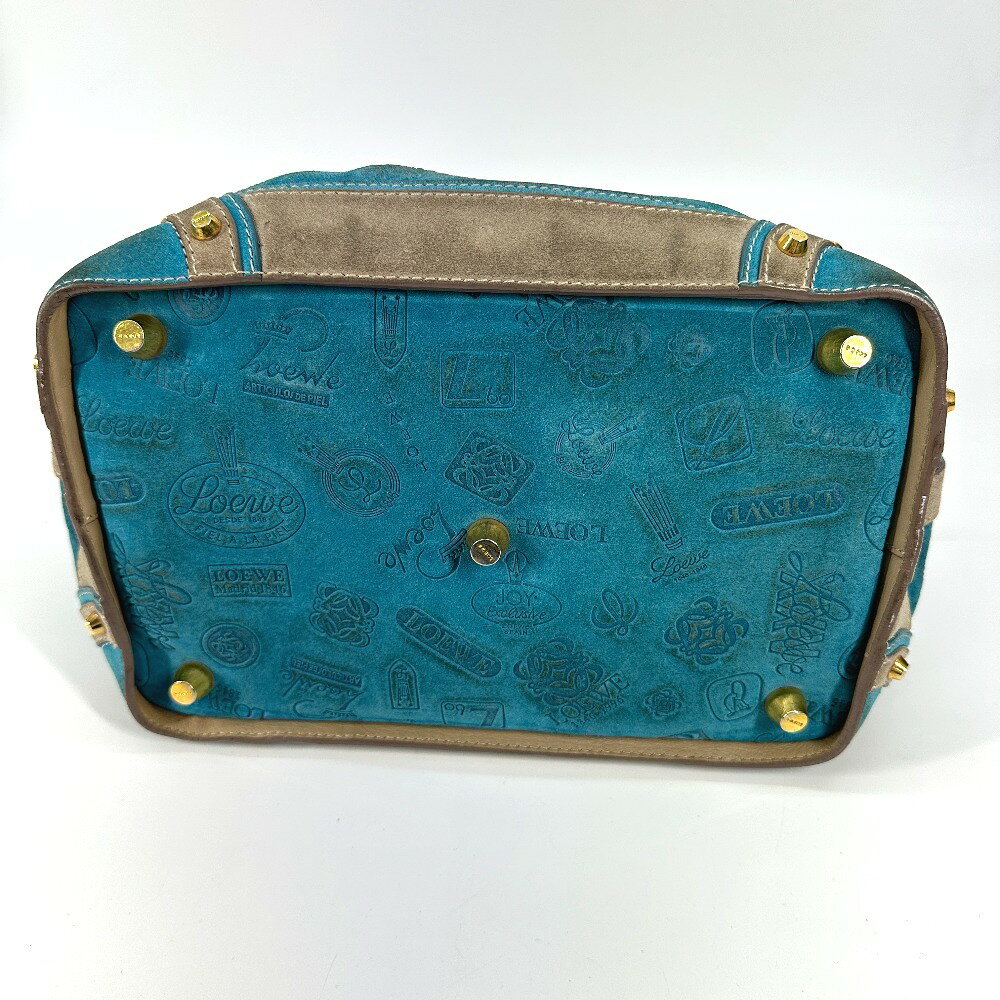 LOEWE ロエベ 160周年 カバン ハンドバッグ トートバッグ ミニ ボストンバッグ レザー/スエード レディース ブルー 【中古】