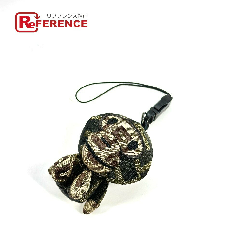 FENDI フェンディ A BATHING APE アベイシングエイプ コラボ ズッカ マイロ ストラップ バッグチャーム キーホルダー チャーム キャンバス ...