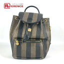 FENDI フェンディ ヴィンテージ ペカン バックパック カバン リュックサック PVC/レザー ユニセックス ブラウン 【中古】