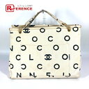 CHANEL シャネル ヴィンテージ 総柄 ロゴ カバン トートバッグ ハンドバッグ キャンバス レディース ホワイト 【中古】
