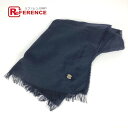 CHROME HEARTS クロムハーツ CHプラス 大判 ストール マフラー フリンジ ストール カシミヤ ユニセックス ネイビー 【中古】