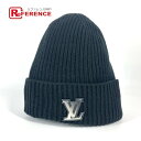 LOUIS VUITTON ルイヴィトン M76591 ボネ LVアヘッド ビーニー 帽子 ニット帽 ニットキャップ ニット帽 カシミヤ メンズ ブラック 【中...