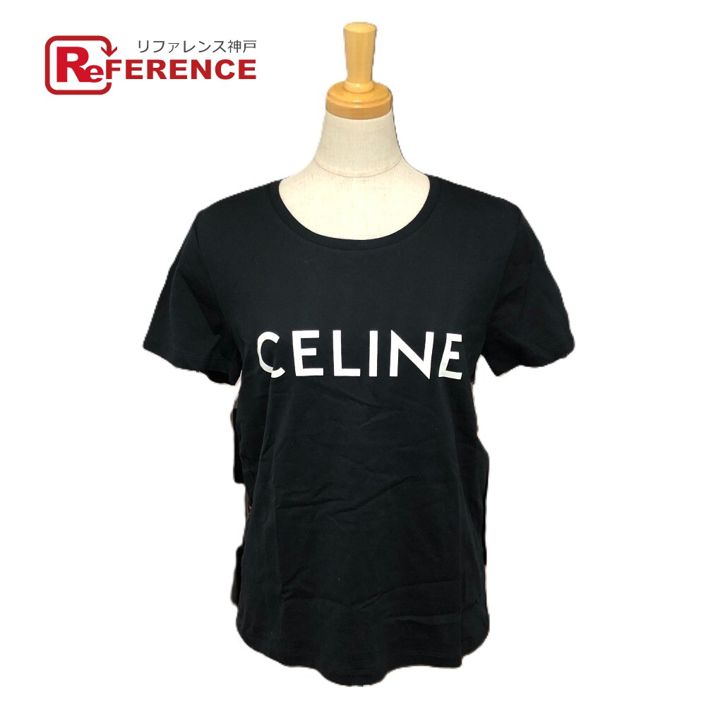 CELINE セリーヌ 483N 2AWB ロゴ 半袖 Tシャツ 夏服 半袖シャツ 半袖Tシャツ コットン レディース ブラック 新品同様 【中古】