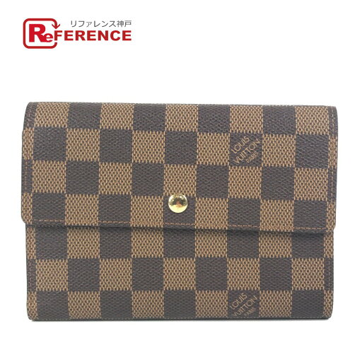 LOUIS VUITTON ルイヴィトン N61202 ダミエ ポルトトレゾール・エテュイパピエ 3つ折り財布 ダミエキャンバス ユニセックス エベヌ ブラウン 【中古】 LOUIS VUITTON ルイヴィトン N61202 ダミエ ポルトトレゾール・エテュイパピエ 3つ折り財布 ダミエキャンバス ユニセックス エベヌ ブラウン 【中古】