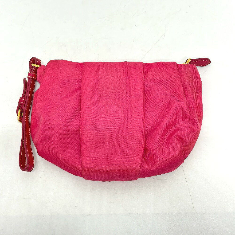 PRADA プラダ 1N1422 ロゴ リボン 小物 ストラップ付 マルチポーチ 収納ポーチ ア...