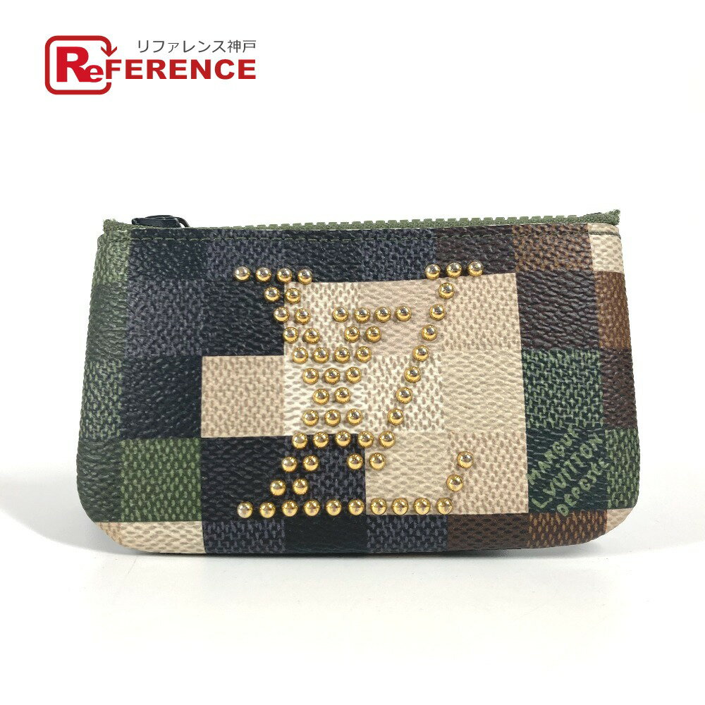楽天ブランドショップ　リファレンスLOUIS VUITTON ルイヴィトン M83175 ダミエポップ ポシェットクレ 財布 小銭入れ キーホルダー バッグチャーム スタッズ コインケース レザー ユニセックス カーキ 【中古】