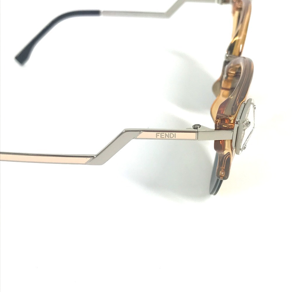 FENDI フェンディ FF 0041/S ロゴ ストーン ミラーサングラス めがね メガネ アイウェア 眼鏡 サングラス メタル ユニセックス マルチカラー 【中古】