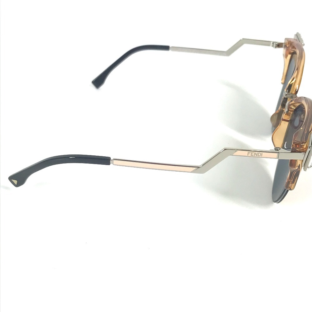FENDI フェンディ FF 0041/S ロゴ ストーン ミラーサングラス めがね メガネ アイウェア 眼鏡 サングラス メタル ユニセックス マルチカラー 【中古】