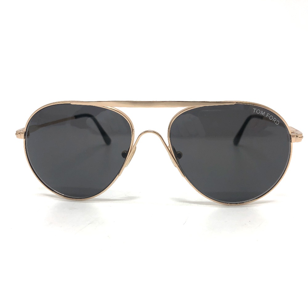 TOM FORD トムフォード TF773 28A ディアドロップ アイウェア サングラス メタル メンズ ブラック 新品同様 【中古】